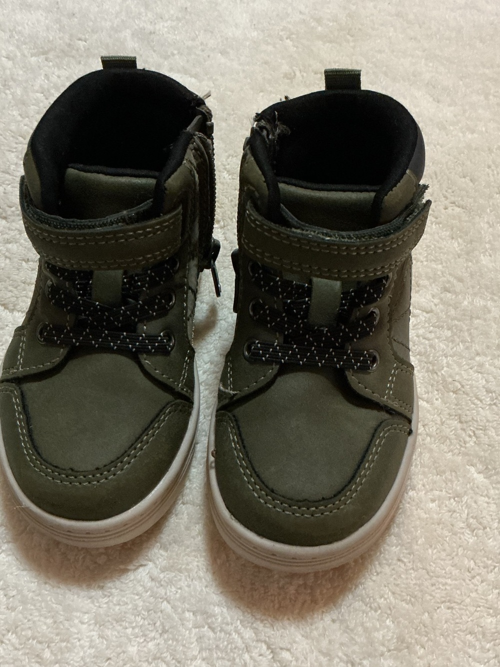 Cat & Jack Olive Green High-Top Kids Sneakers